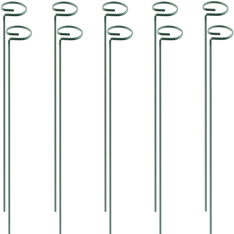 HiGift 10 Pack 24 inch Plant Stakes and Supports, Metal Flower Stakes for Potted Plant Indoor, Garden Stakes for Tall Plant Single Stem Flowers Amaryllis Tomatoes Peony Lily Rose (61 cm Long) - Image 1